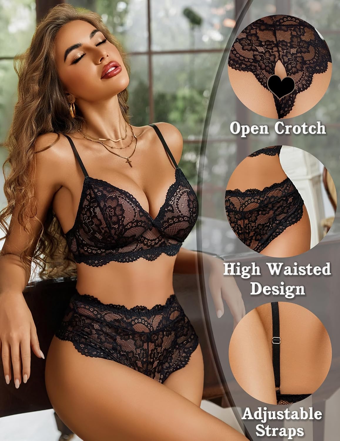 Avidlove High Waisted Lace Bra and Panty Set — image 4
