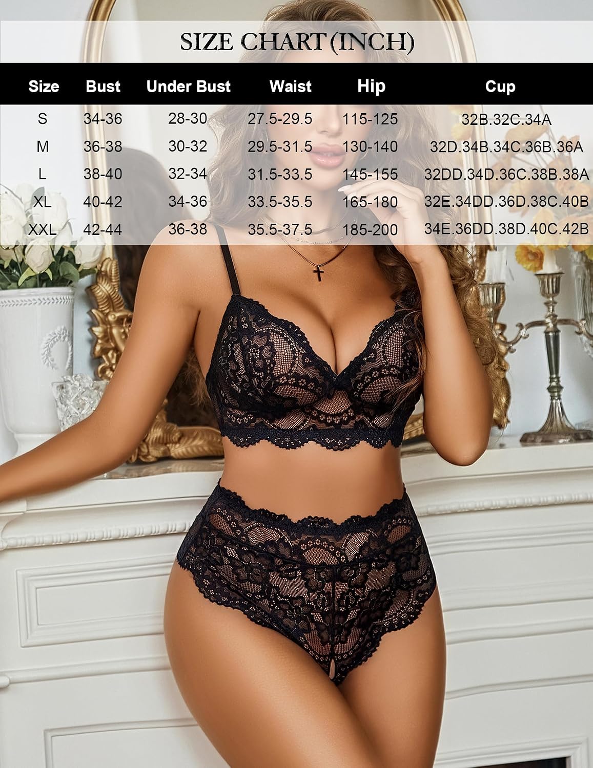 Avidlove High Waisted Lace Bra and Panty Set — image 6