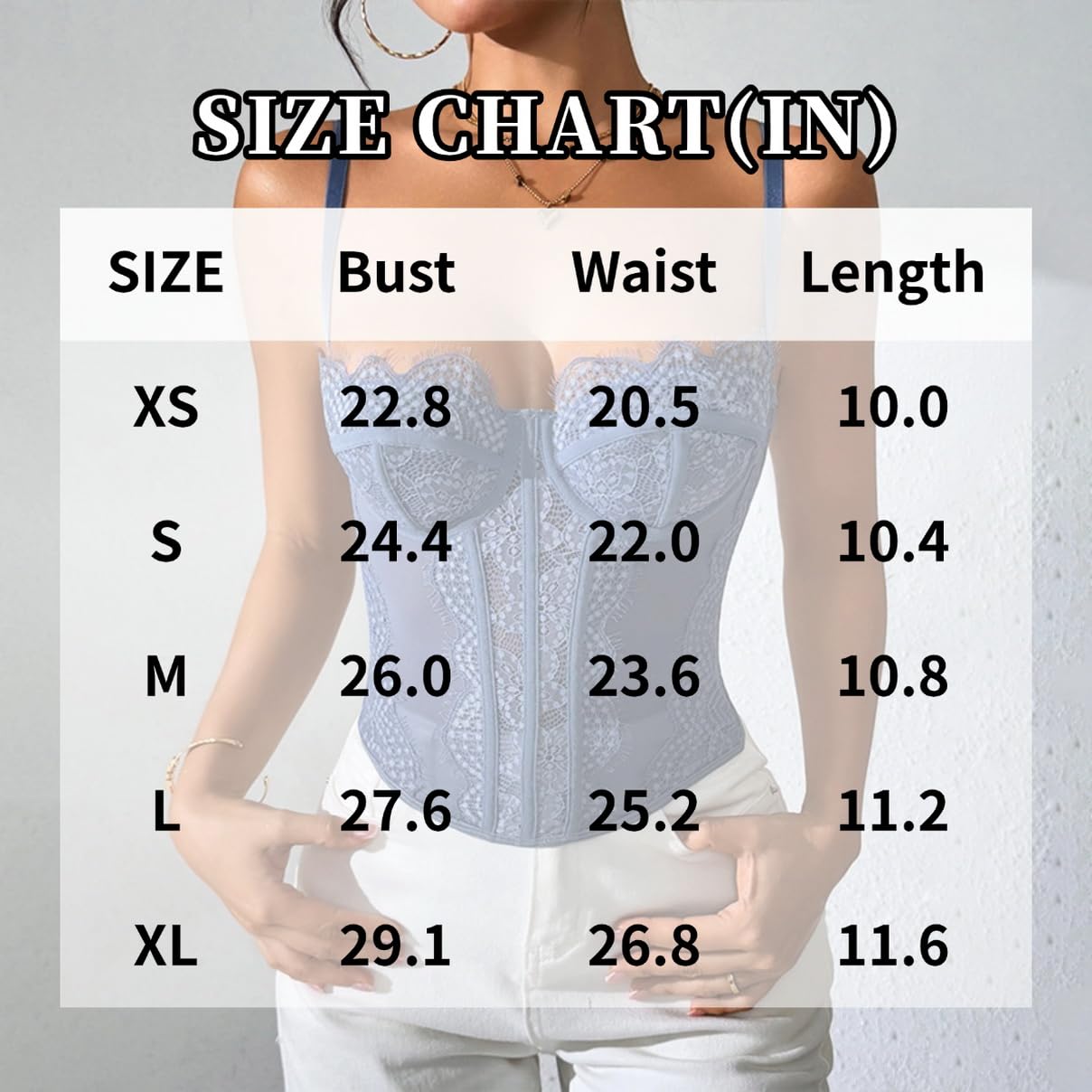 YCBENYANG Women's Lace Corset Spaghetti Strap Top — image 6