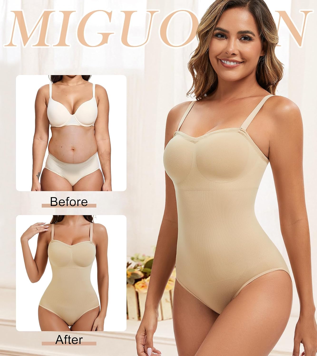 Miguofan Strapless Shapewear Bodysuit with Built-In Bra — image 5