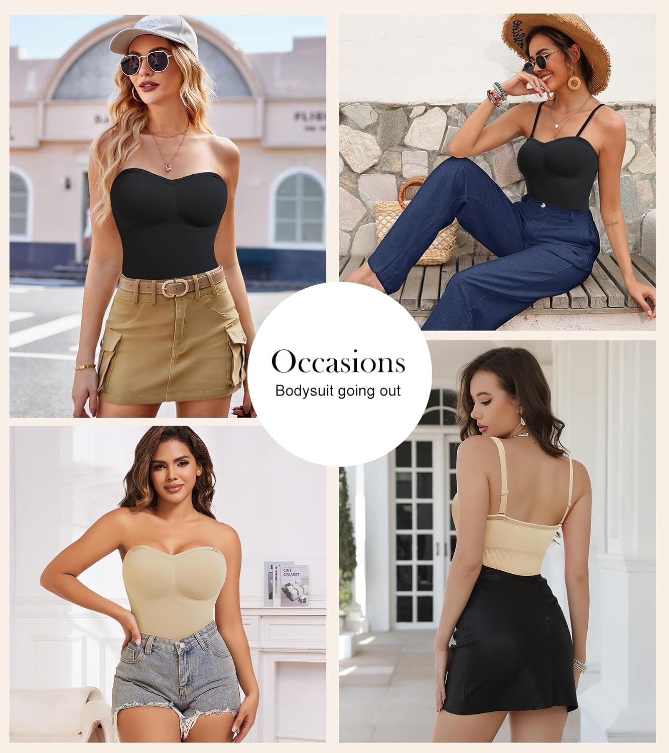Miguofan Strapless Shapewear Bodysuit with Built-In Bra — image 7