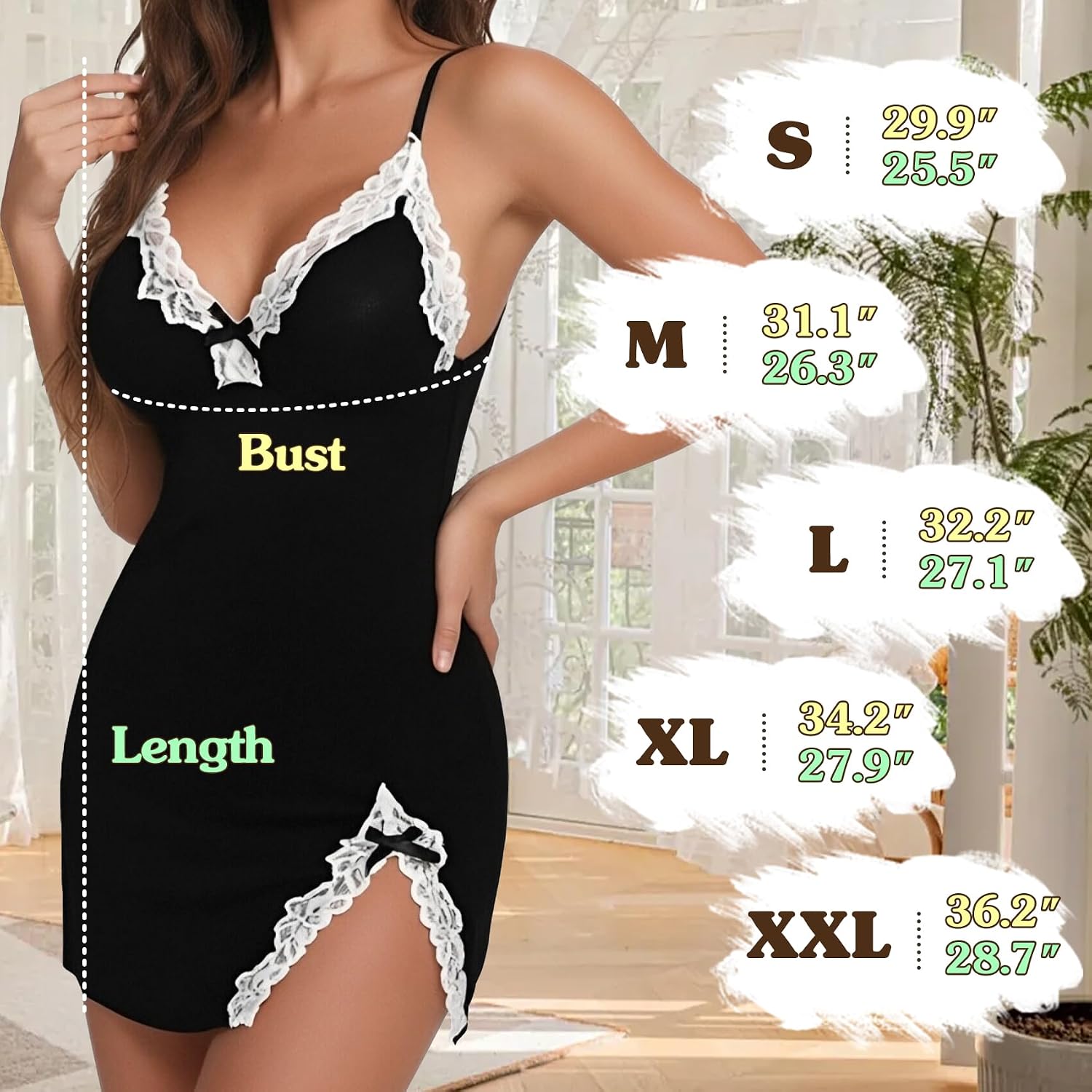 Famstar Lace Babydoll Chemise for Women — image 4
