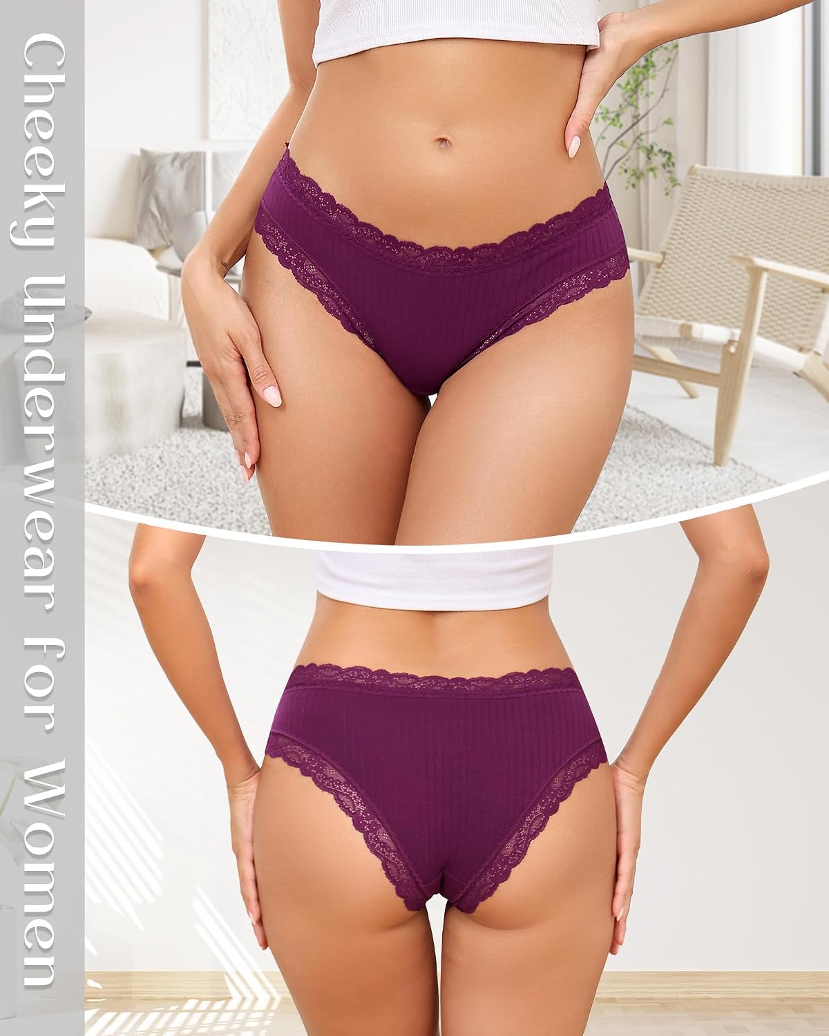 Aijolen Women's Cheeky Lace Bikini 6-Pack — image 2