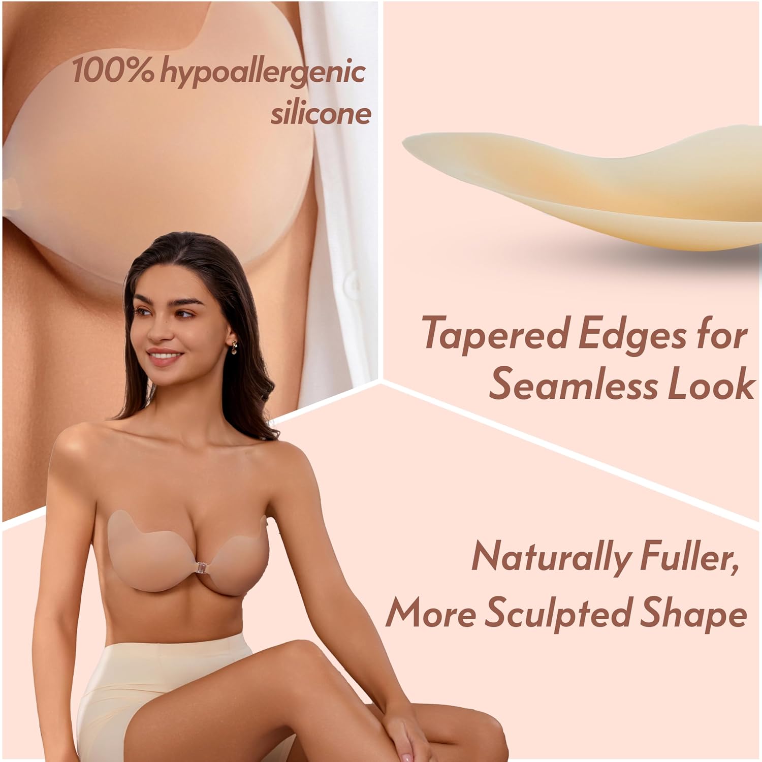 Rosefly Silicone Sticky Push Up Bra for Women — image 3