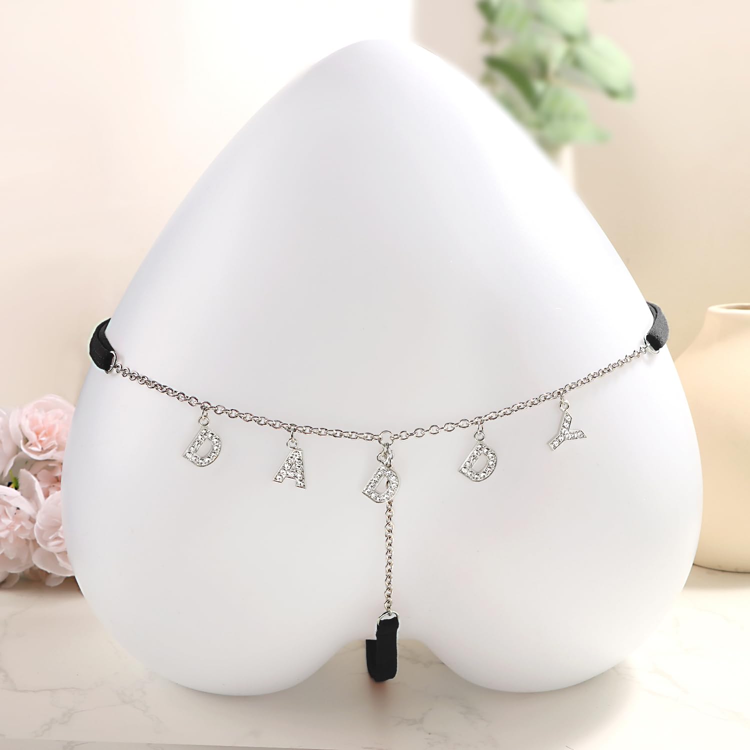 ZSXZCGSB Lace Thong with Sparkling Letter Charms — image 2