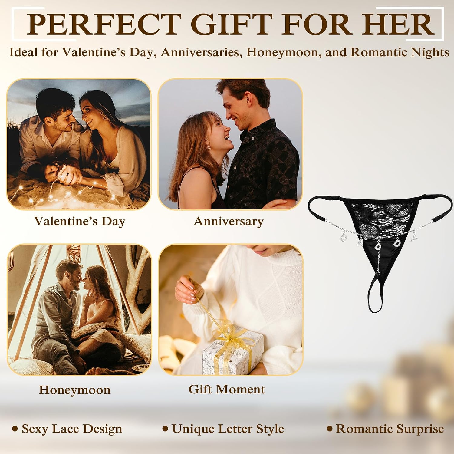 ZSXZCGSB Lace Thong with Sparkling Letter Charms — image 5