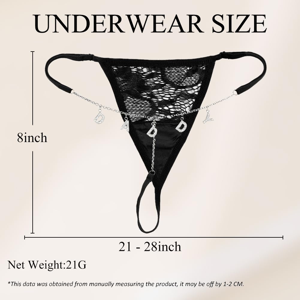 ZSXZCGSB Lace Thong with Sparkling Letter Charms — image 6