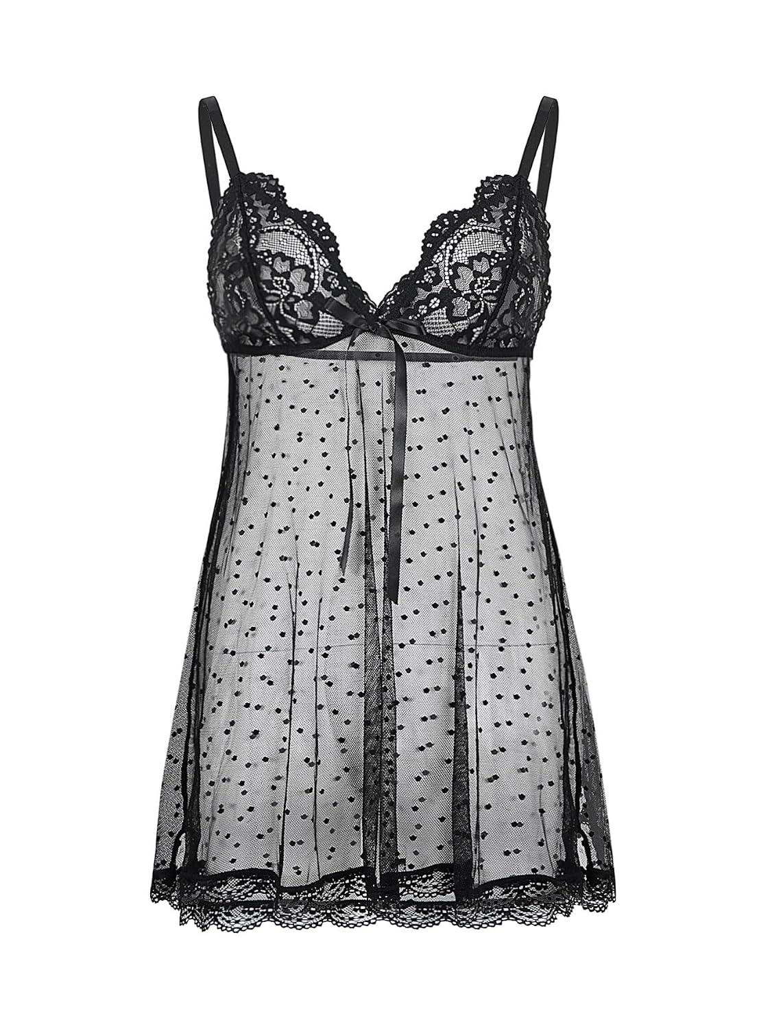Vicarly Sheer Mesh Lace Babydoll Set — image 5