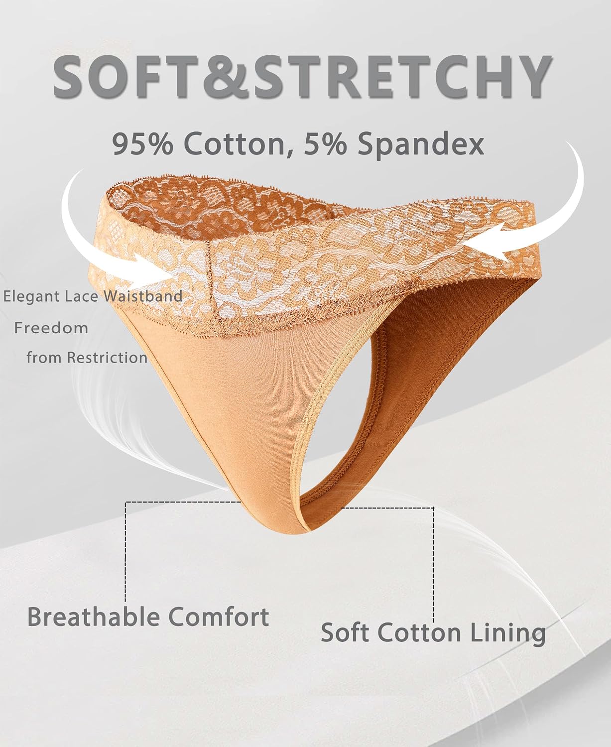 READY TO LOVE 9-Pack Cotton Lace Thongs — image 5