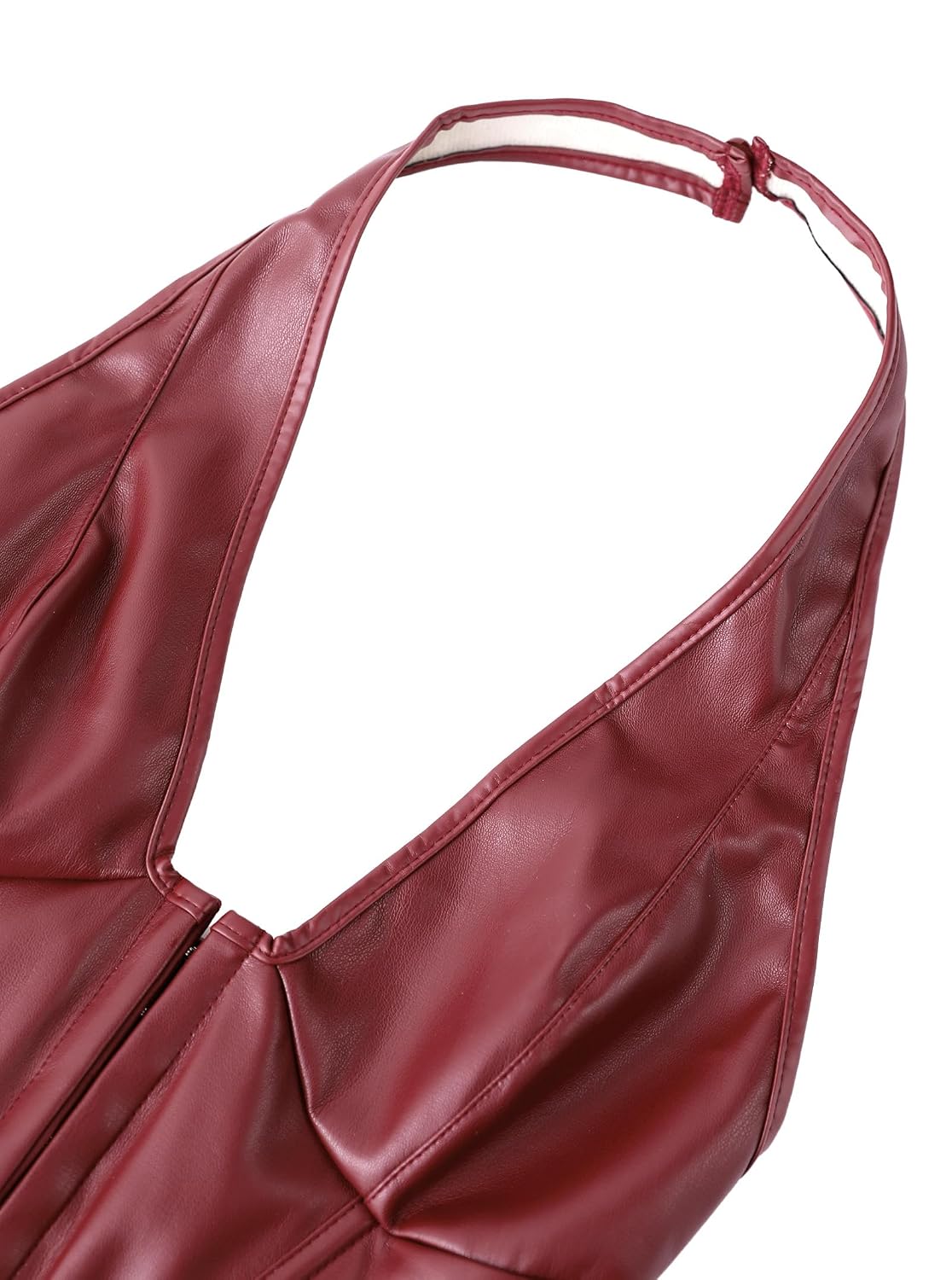 Faux Leather Halter Crop Corset Top — image 5