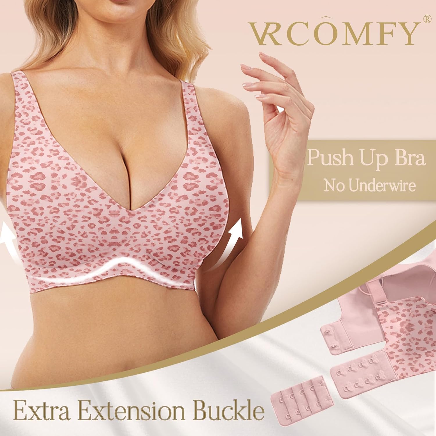 VRCOMFY Women's Wireless Jelly Deep V Bralette — image 2