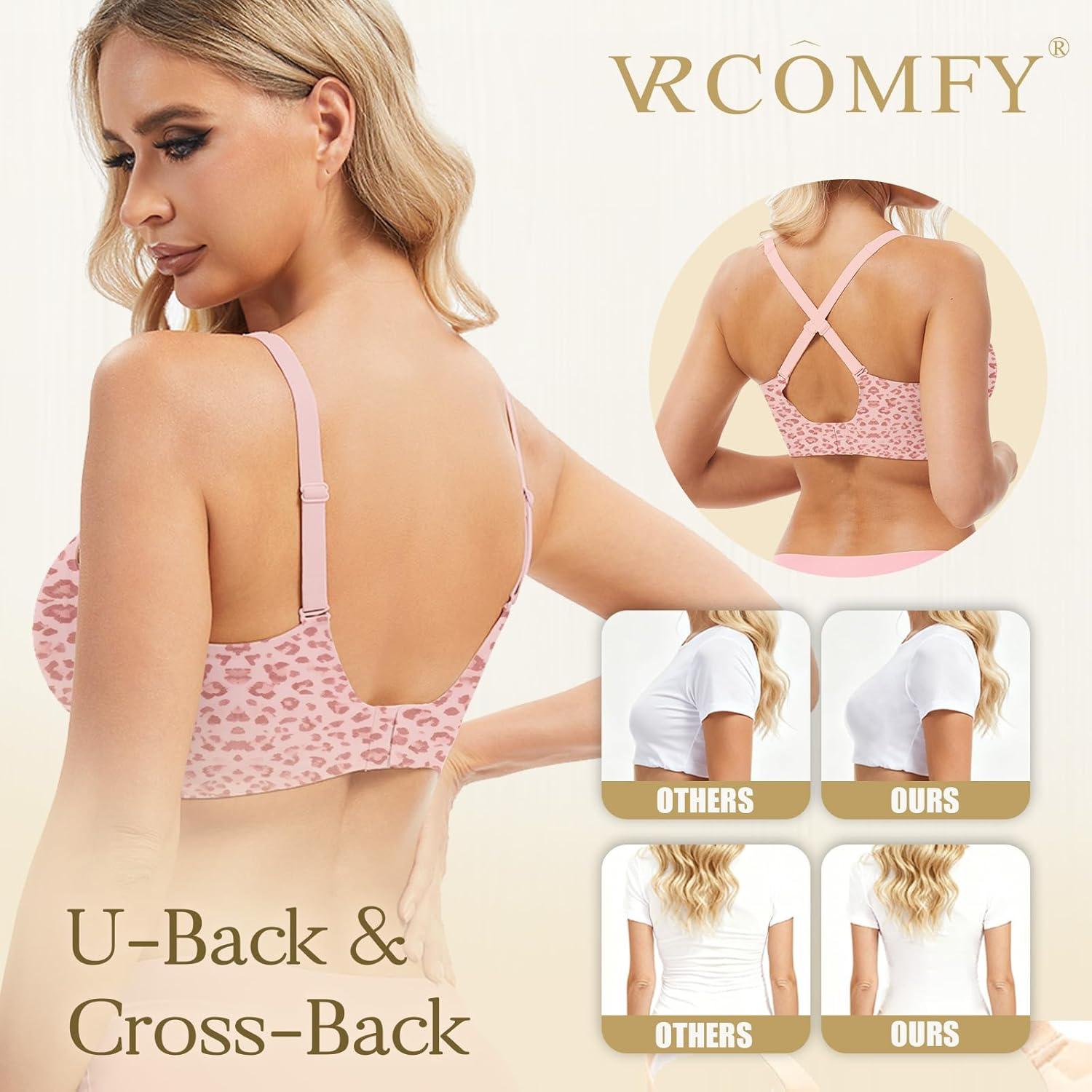 VRCOMFY Women's Wireless Jelly Deep V Bralette — image 3