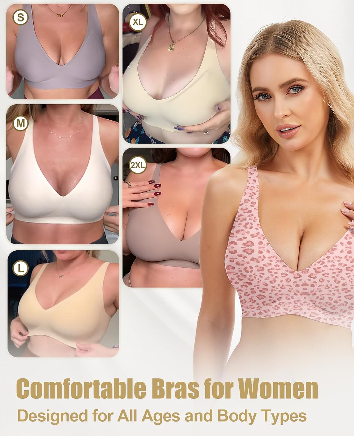 VRCOMFY Women's Wireless Jelly Deep V Bralette — image 5