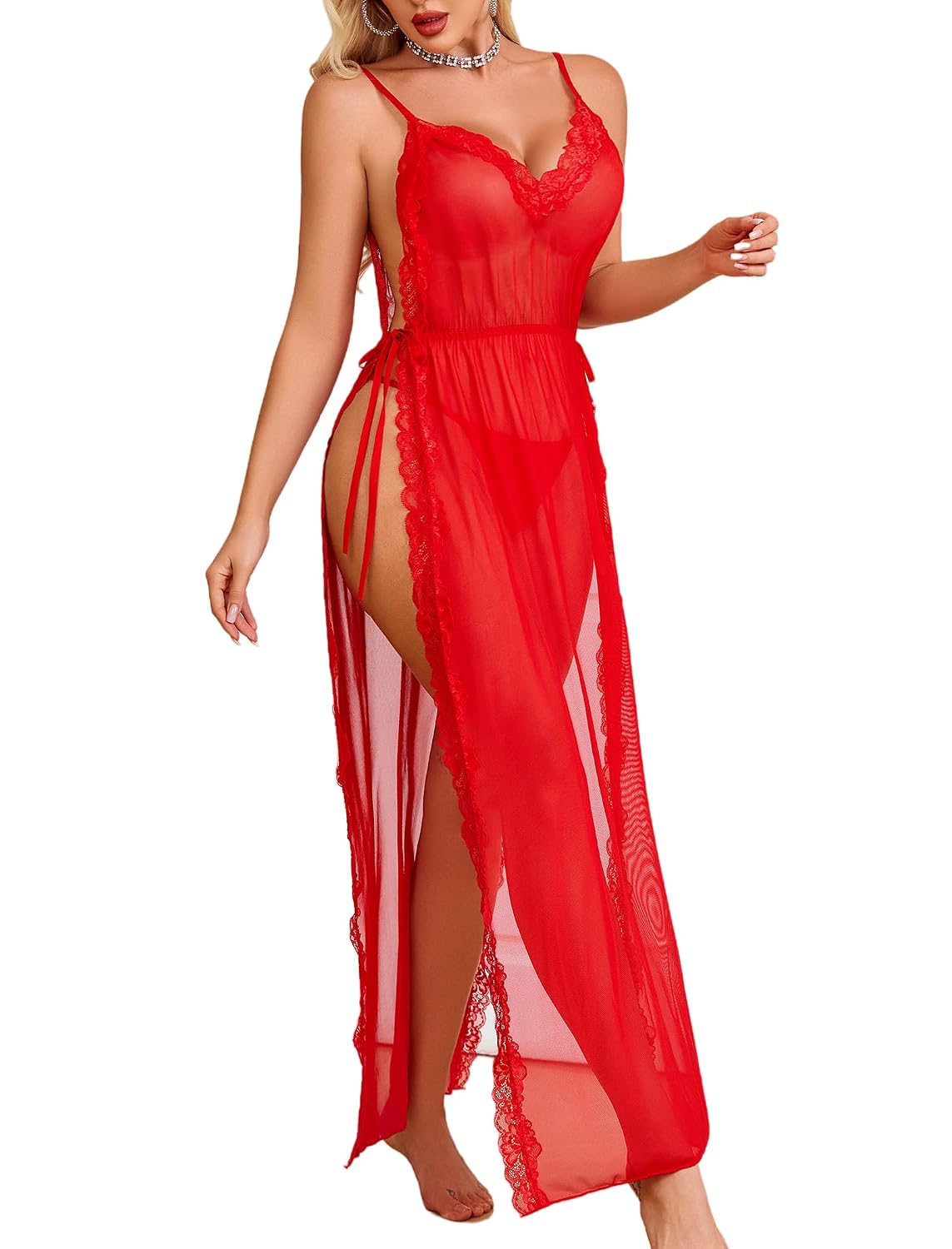 Avidlove Lace Mesh Babydoll Nightgown Set — image 7