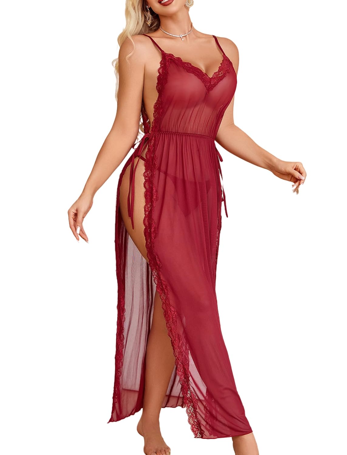 Avidlove Lace Mesh Babydoll Nightgown Set — image 8