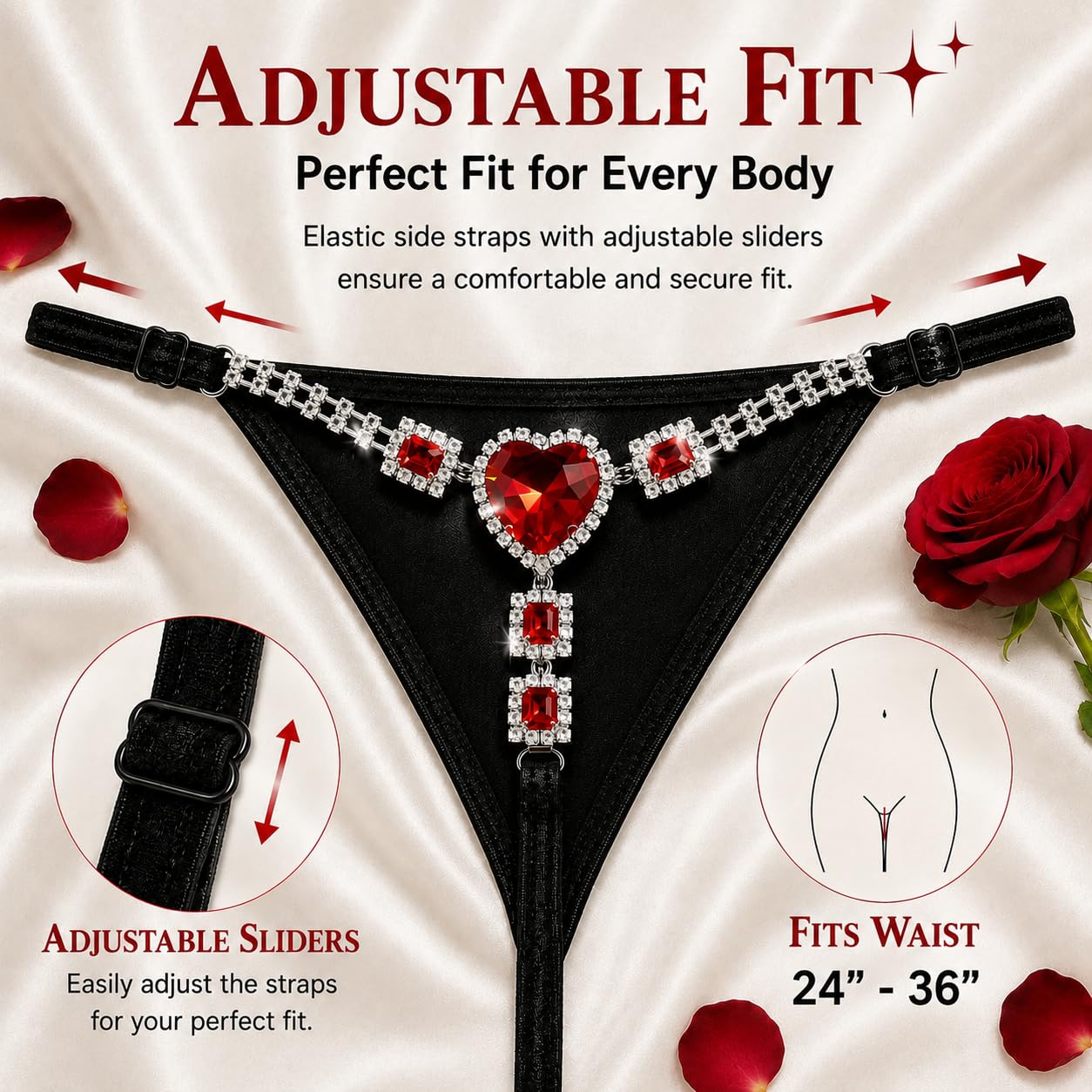 Elegant Rhinestone Panties with Adjustable Straps — image 3