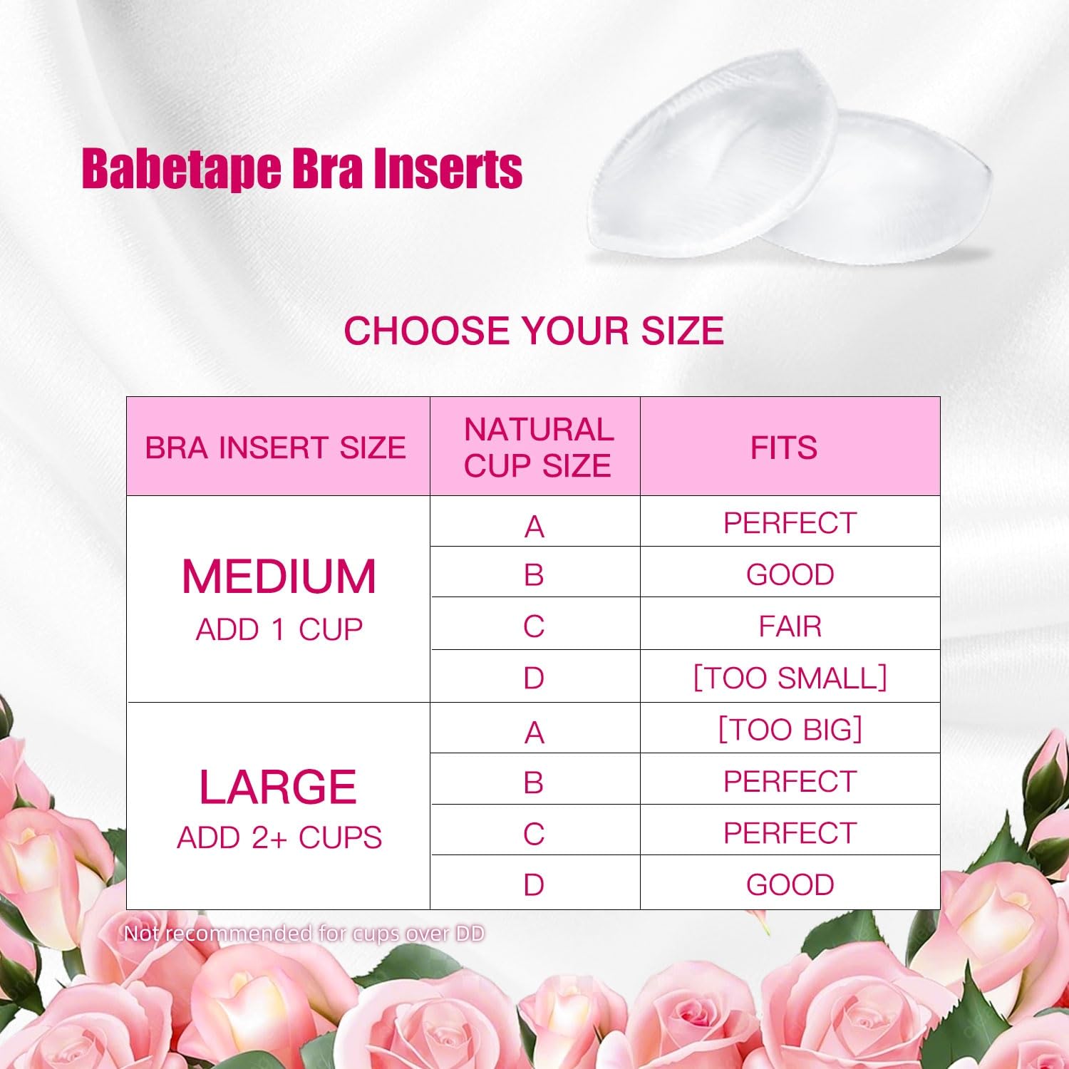 Babetape Clear Silicone Push Up Bra Inserts — image 2