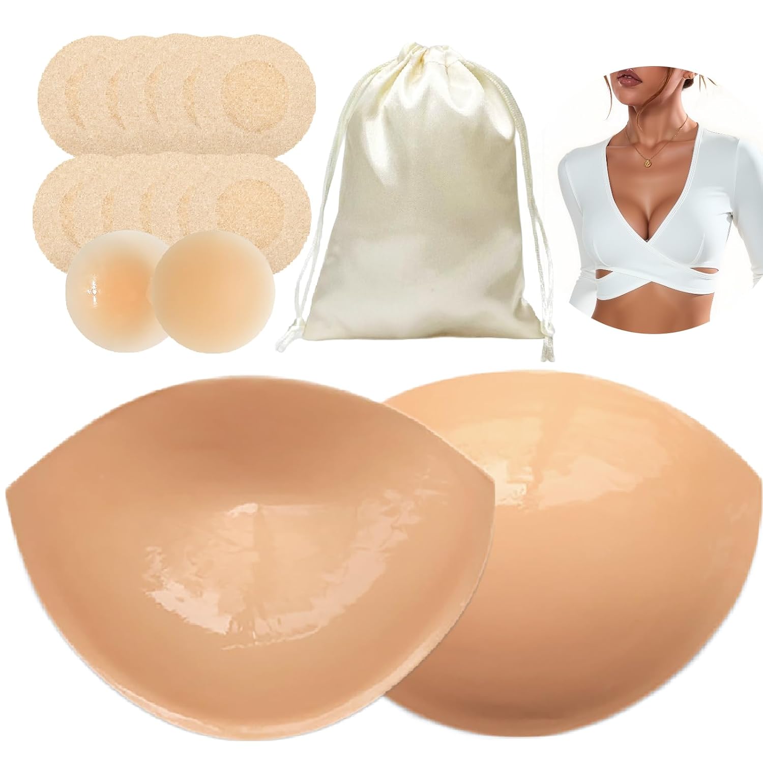 Majurphy Natural Push Up Sticky Bra Inserts