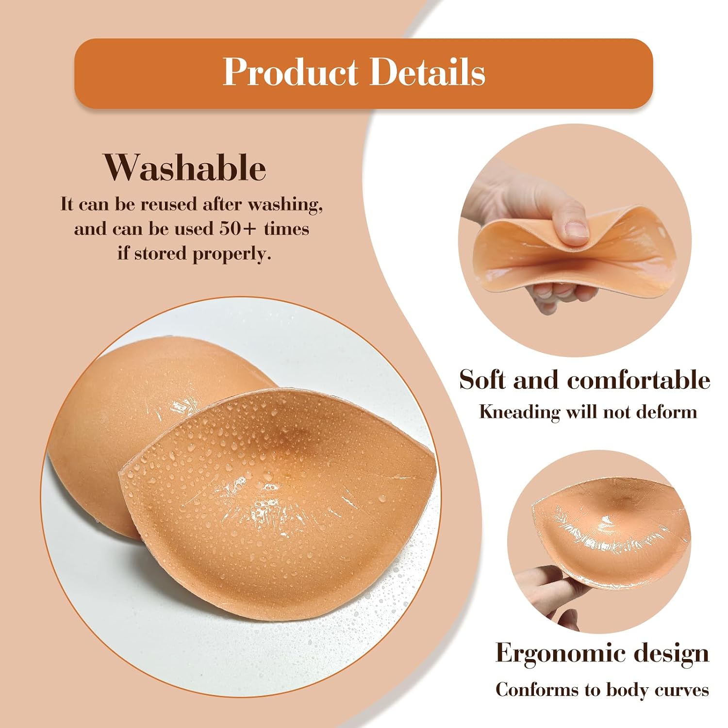 Majurphy Natural Push Up Sticky Bra Inserts — image 4
