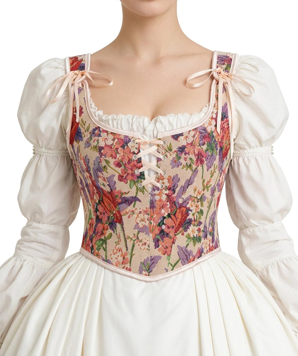 bslingerie Vintage Floral Lace Corset Top