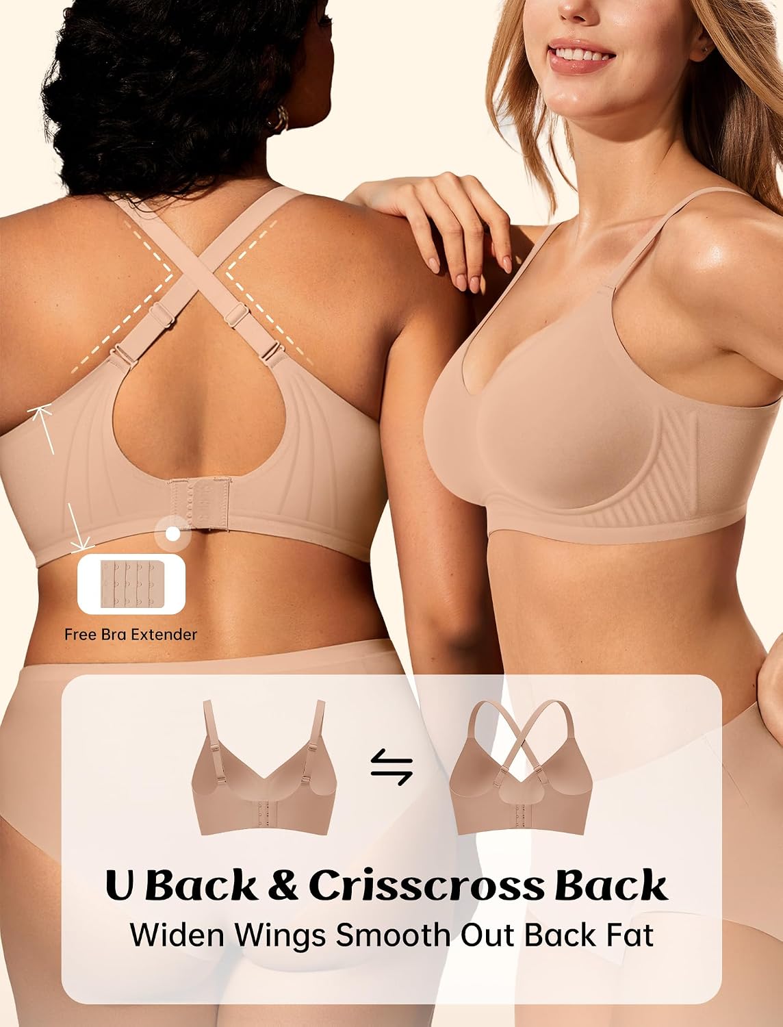LetsJoli Women's Wireless Seamless Push Up Bra — image 3