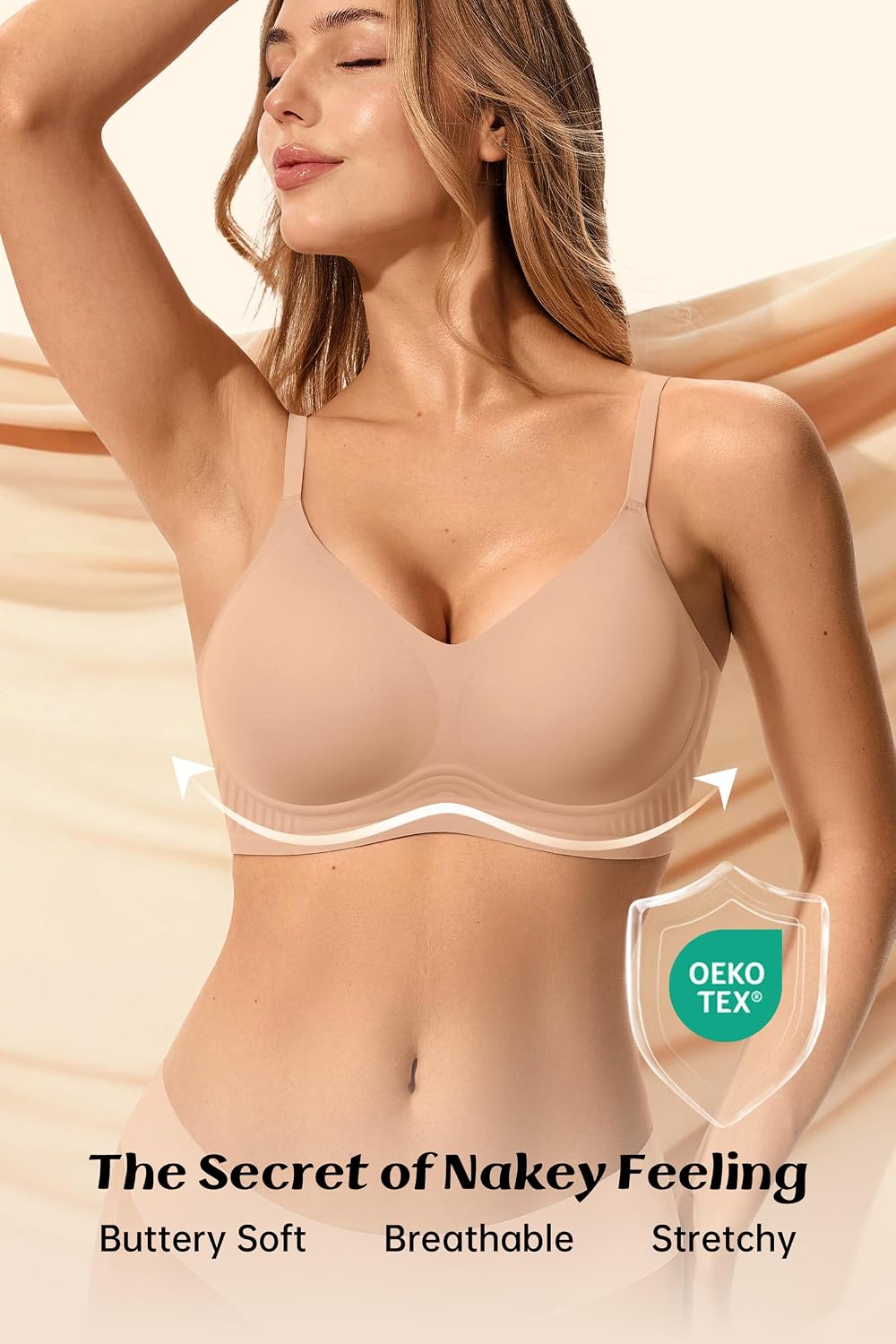 LetsJoli Women's Wireless Seamless Push Up Bra — image 5