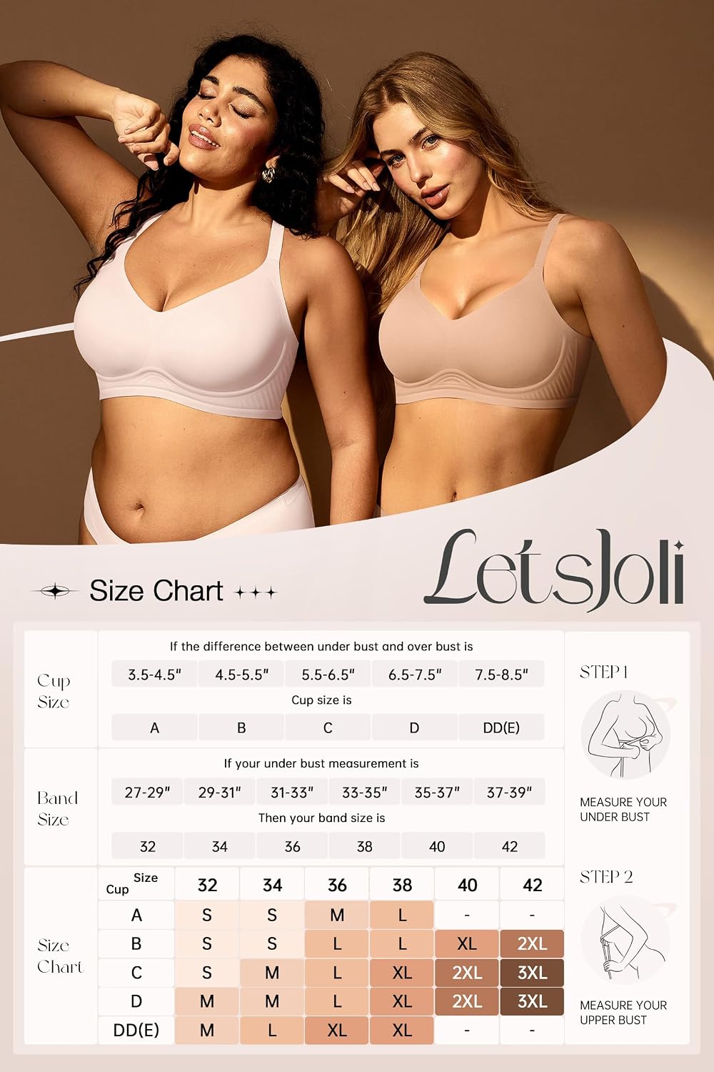 LetsJoli Women's Wireless Seamless Push Up Bra — image 7