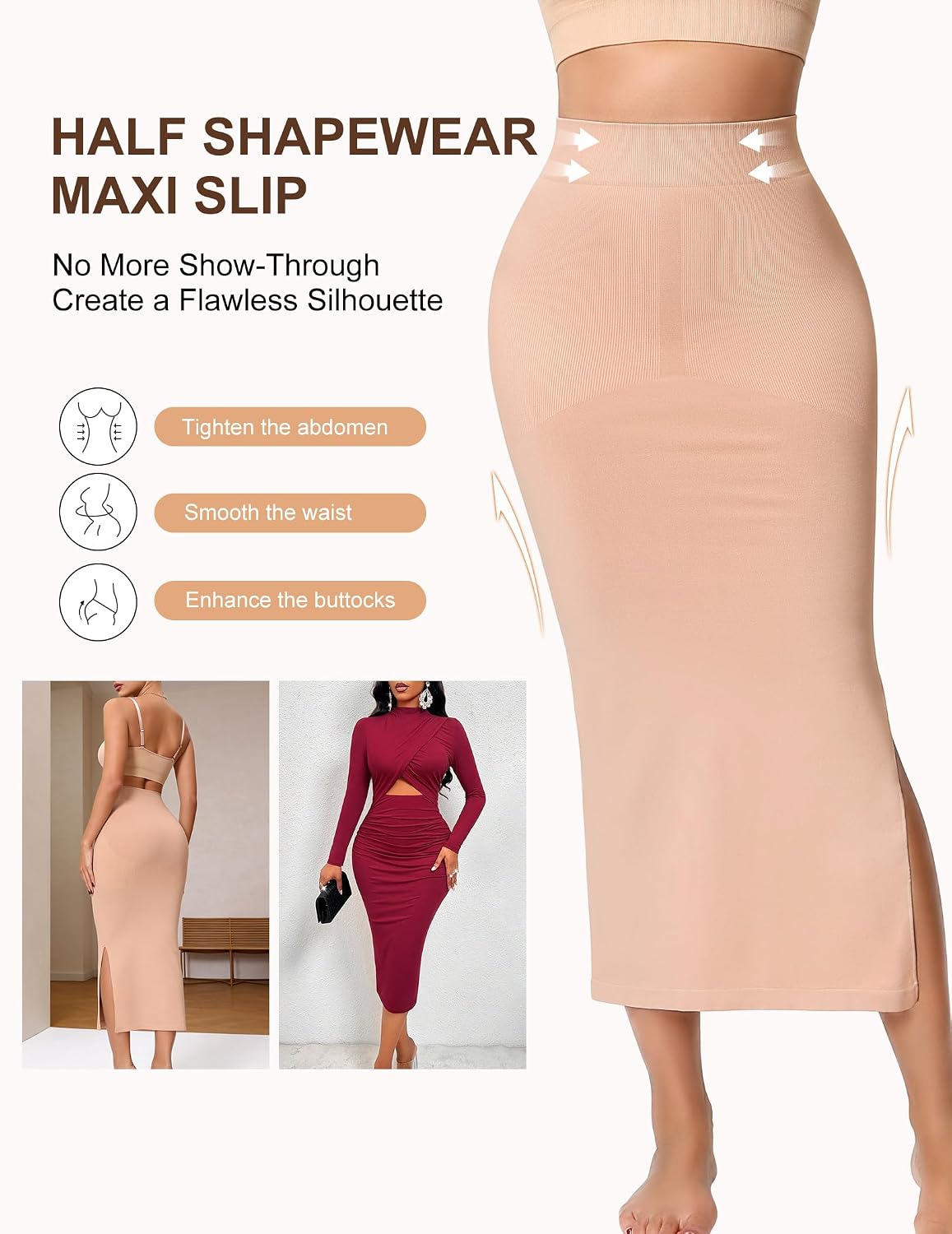 ANNZHIBRA High Waist Tummy Control Slip Skirt — image 3