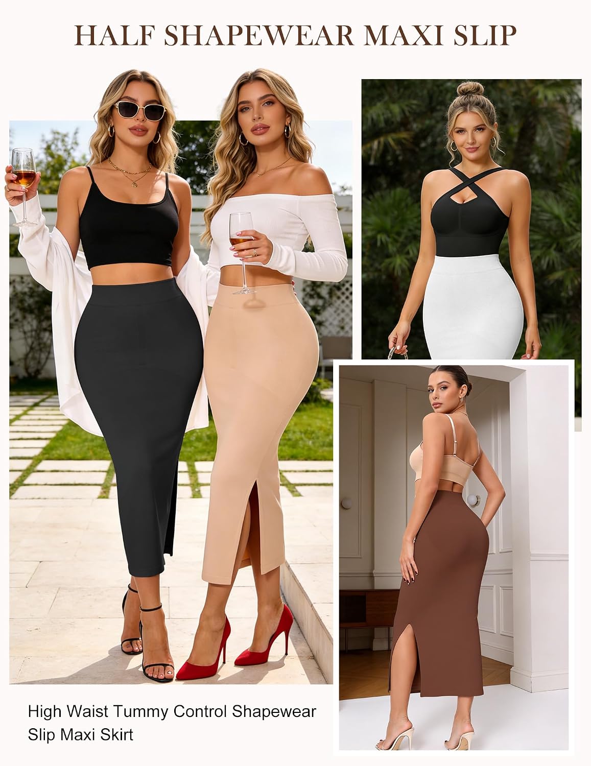 ANNZHIBRA High Waist Tummy Control Slip Skirt — image 5