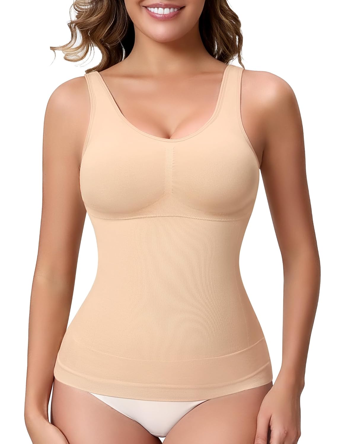 ANNZHIBRA Seamless Shapewear Camisole with Built-in Bra