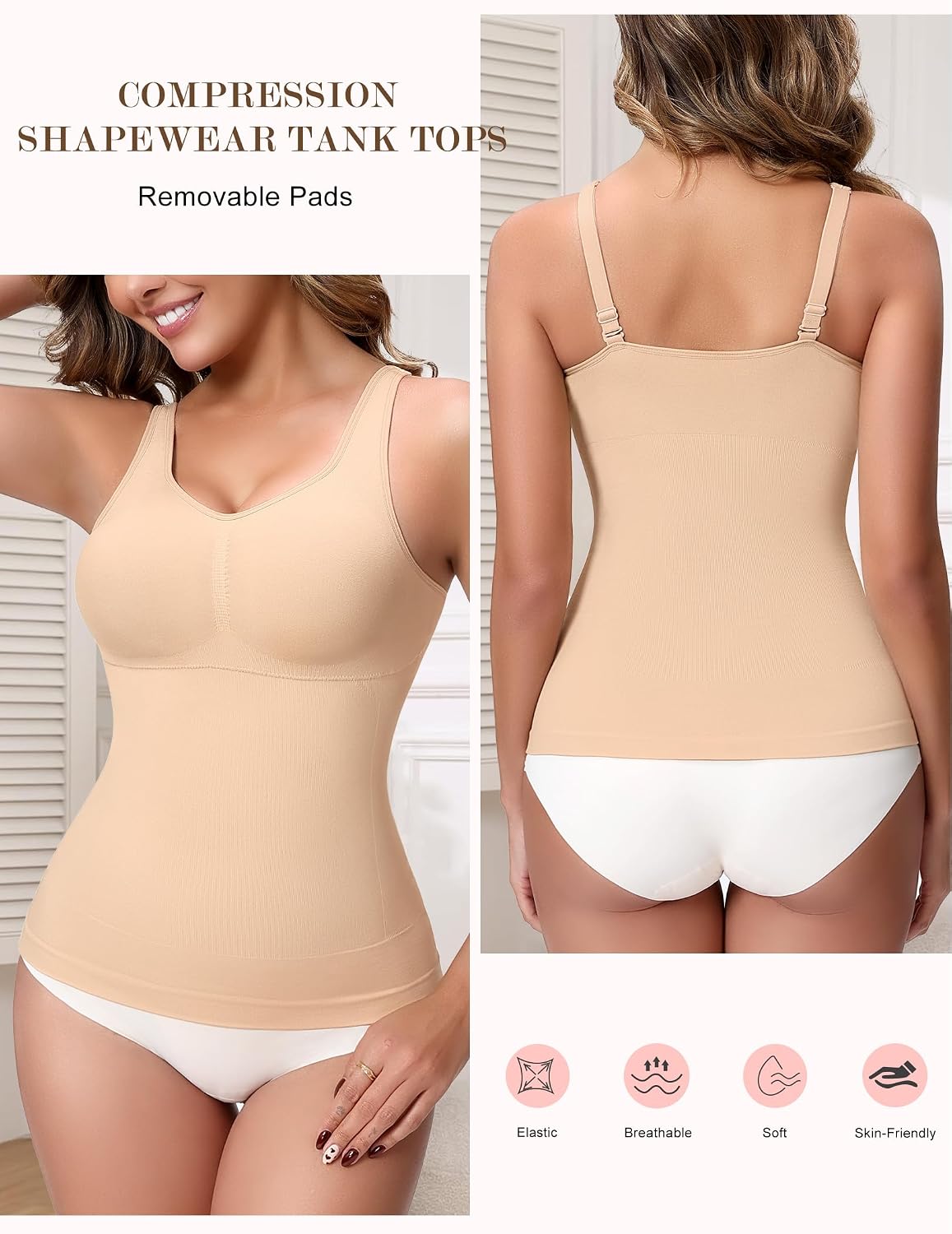ANNZHIBRA Seamless Shapewear Camisole with Built-in Bra — image 2