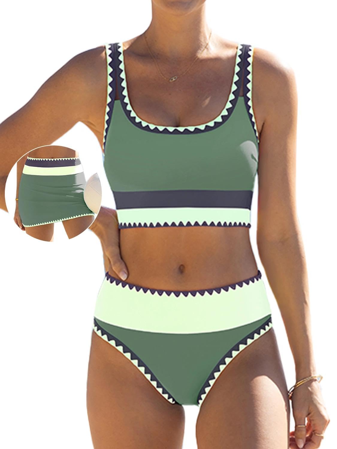 Popvil Women's Tummy Control 3-Piece Swimsuit Set — image 10