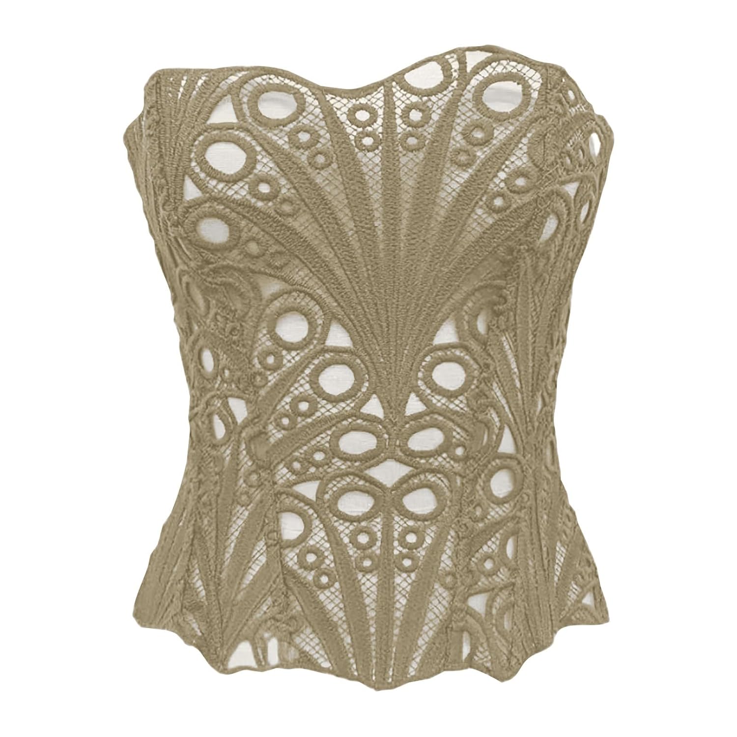 Textured Lace Overbust Corset Top for Women — image 3