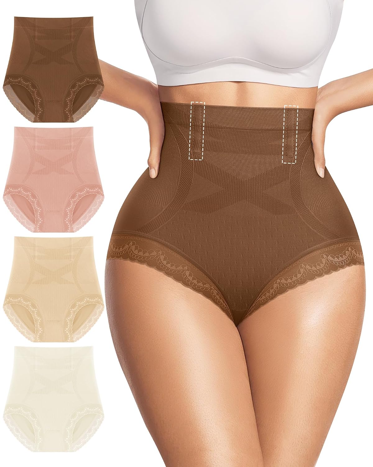 MIOTAN High Waisted Tummy Control Panties 4 Pack