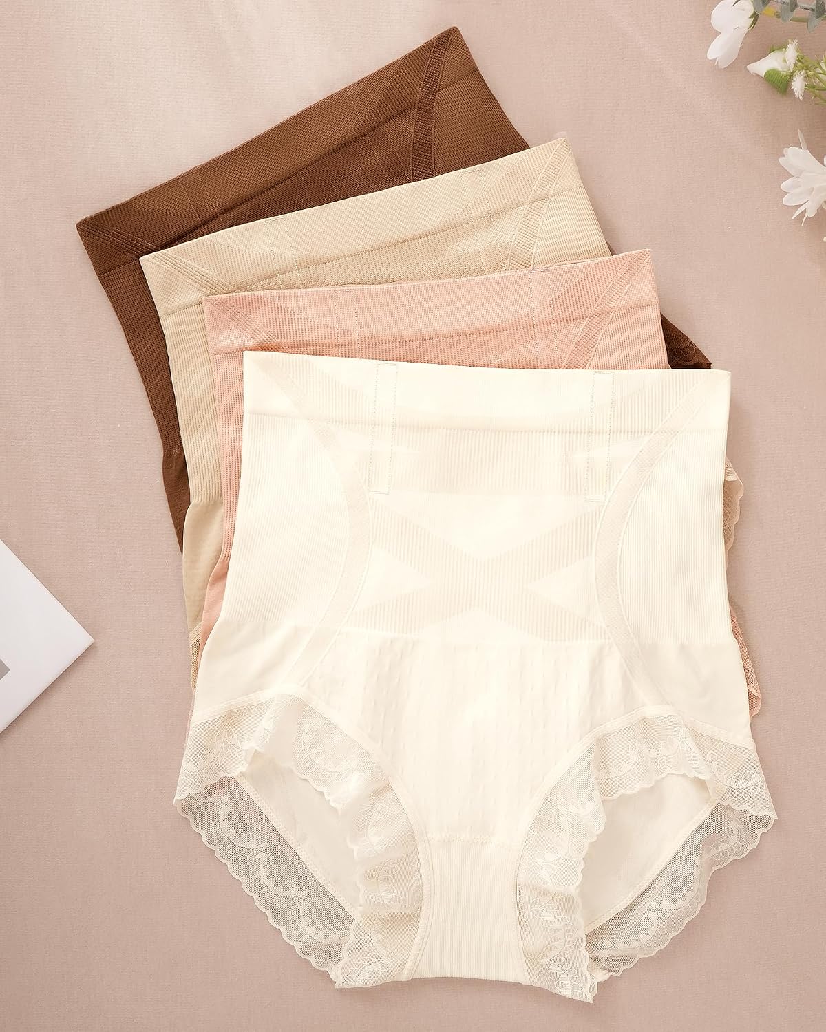 MIOTAN High Waisted Tummy Control Panties 4 Pack — image 2