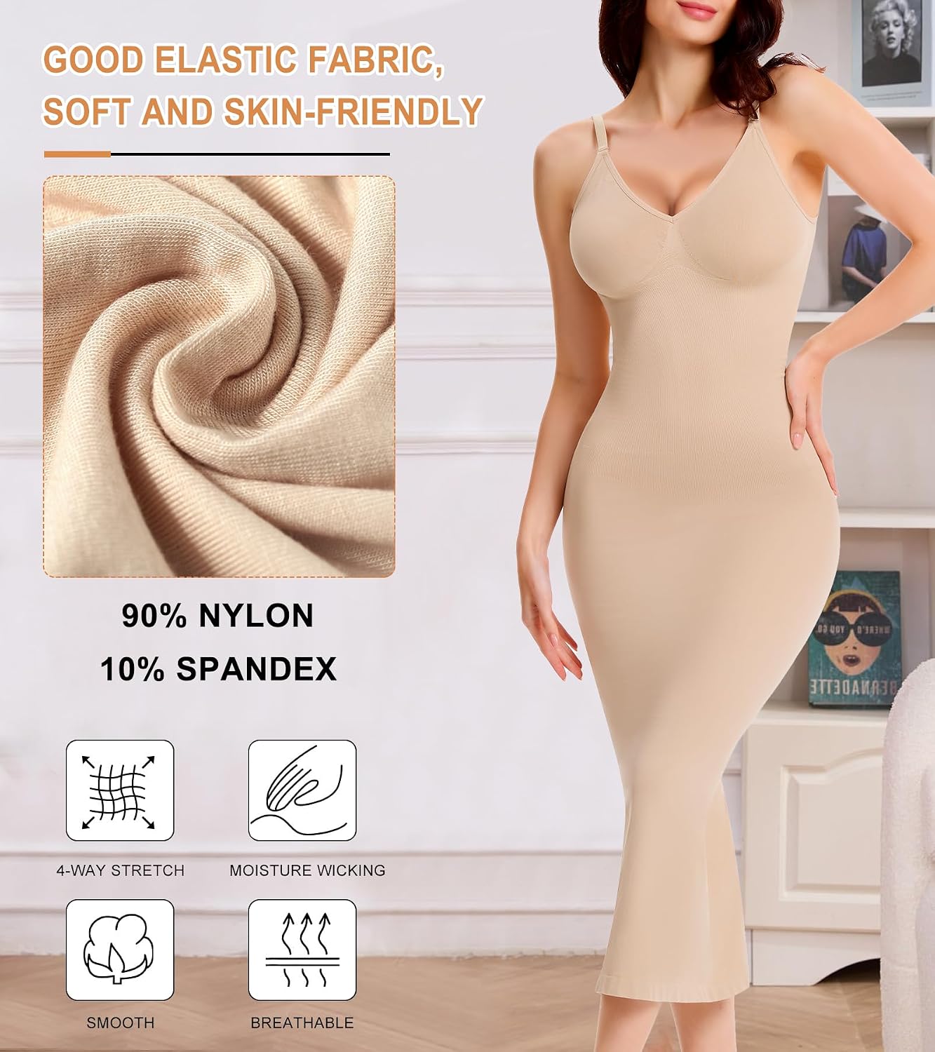 Ciksob V-Neck Seamless Shapewear Slip for Women — image 7