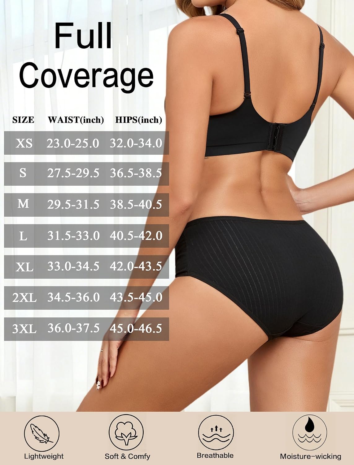 FINETOO High Waisted Cotton Ribbed Briefs 6 Pack — image 5