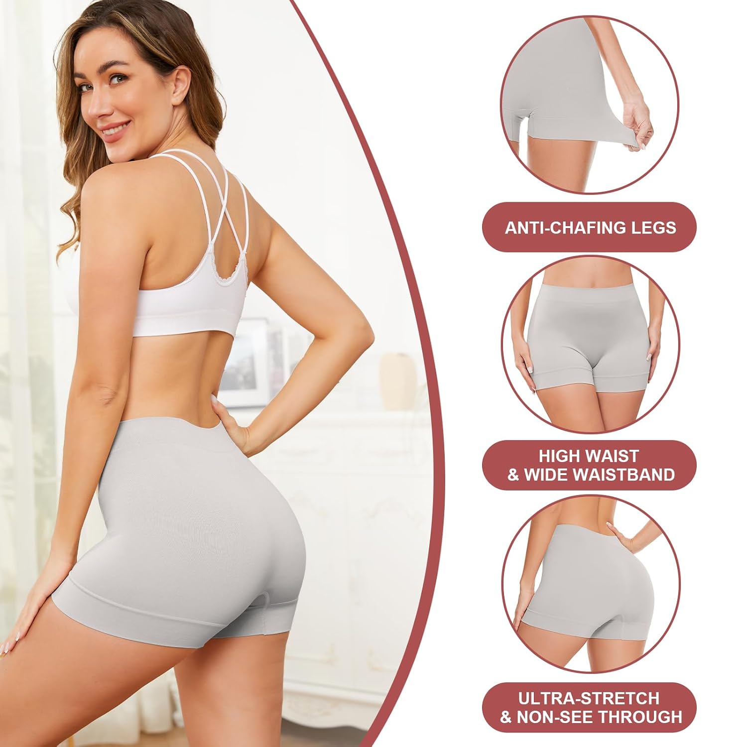UUMIAER 3 Pack Anti Chafing Boyshort Shapewear Shorts — image 5