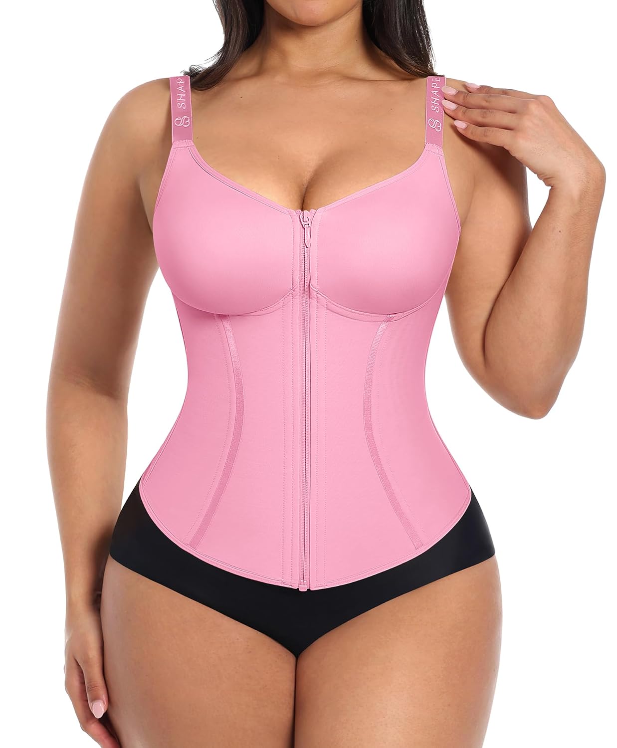 SHAPELLX Zipper Corset Top for Women