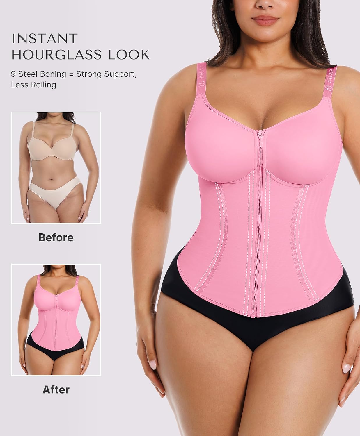 SHAPELLX Steel Boned Waist Trainer for Women — image 3