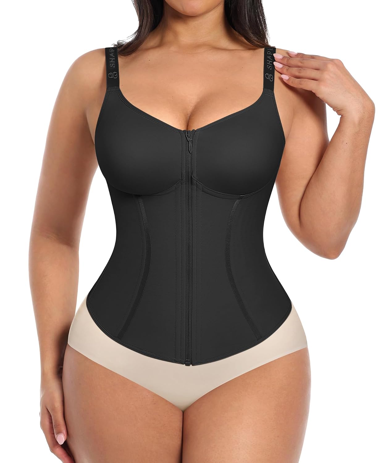 SHAPELLX Waist Trainer Corset with Adjustable Straps