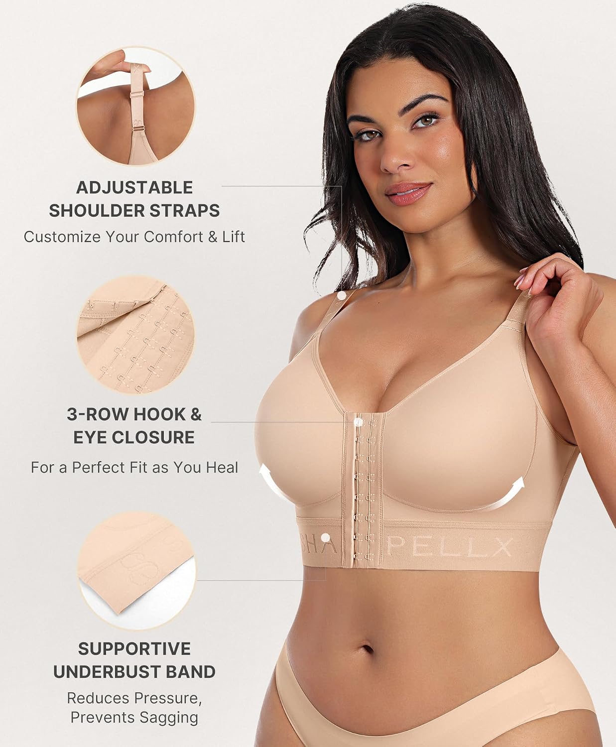 SHAPELLX Post Surgery Front Closure Bra — image 2