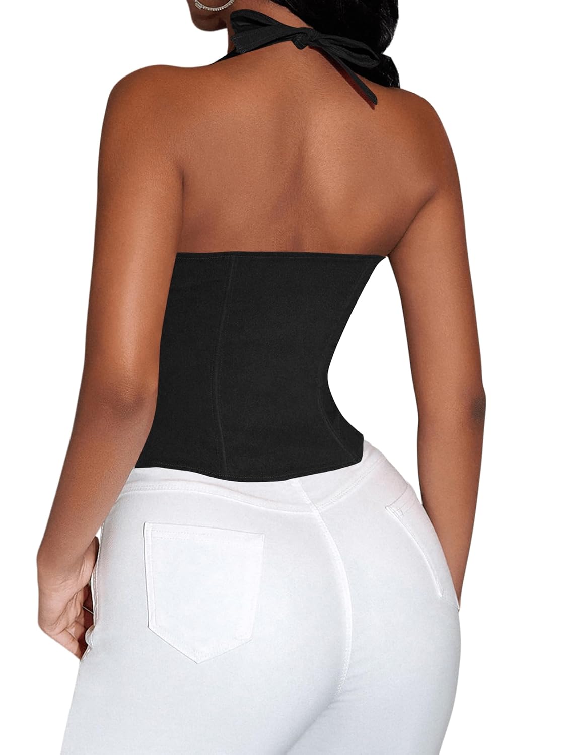 LovelyWholesale Women's Backless Halter Corset Top — image 2