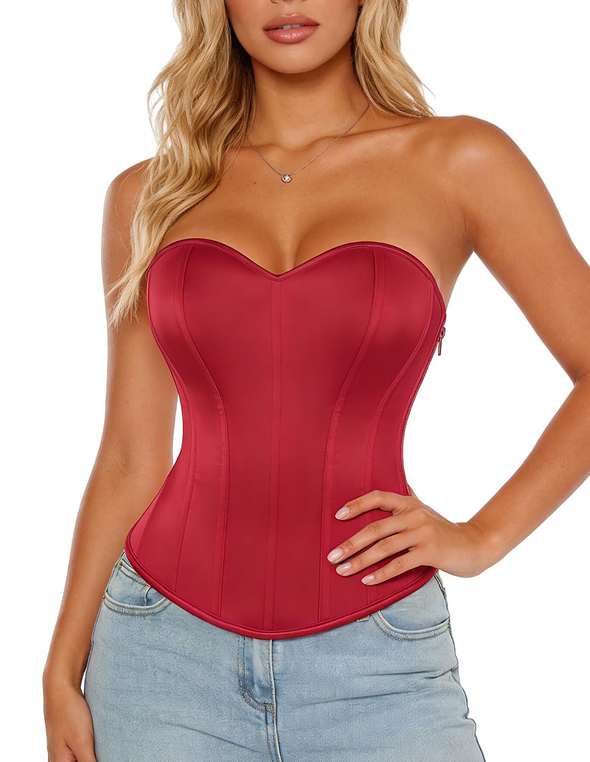 Scarlet Darkness Strapless Fishboned Corset Bustier