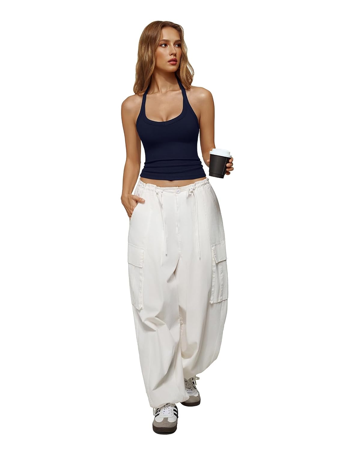 REORIA Women's Backless Ribbed Halter Top — image 4