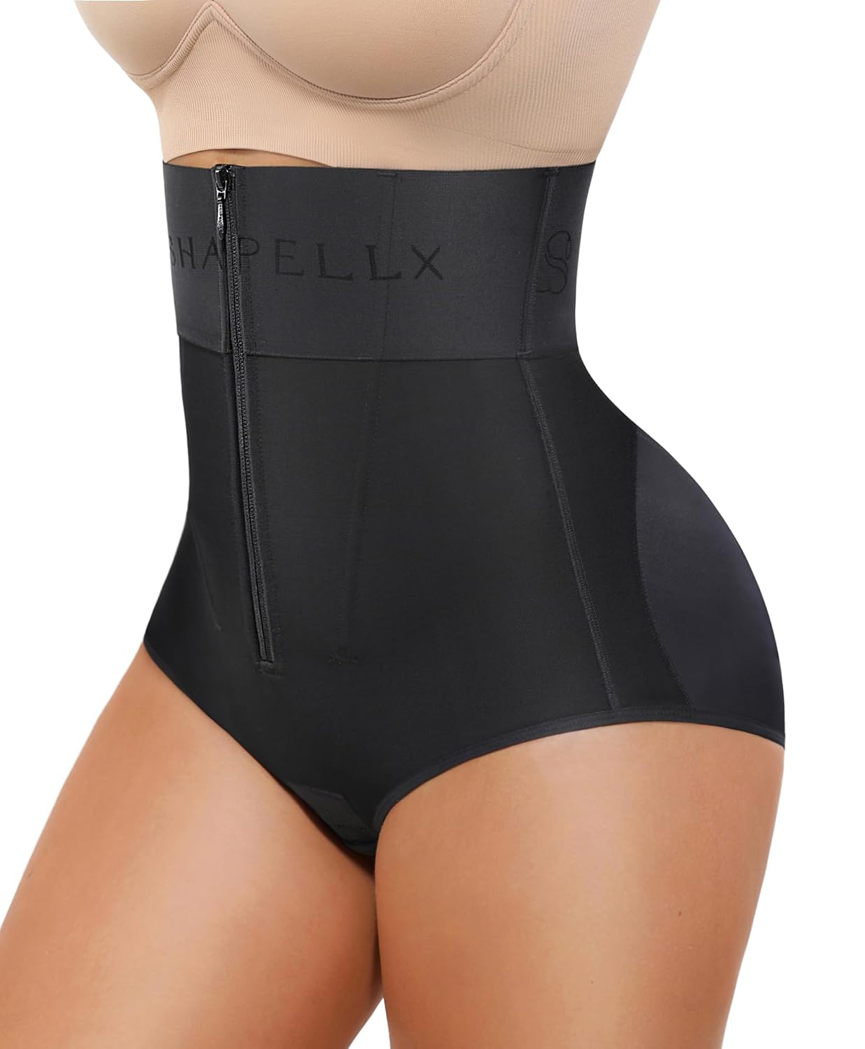 SHAPELLX High Waist Tummy Control Shapewear with Zipper