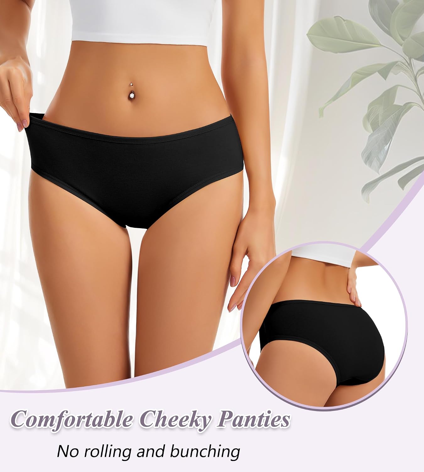 dmuveo Women's Cotton Low Rise Bikini Panties Multipack — image 4