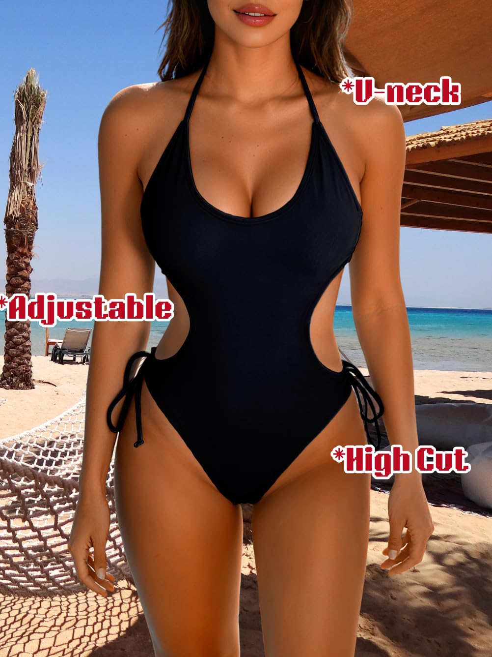 ChiaoLezhee Halter Cut-Out Monokini Swimsuit — image 3