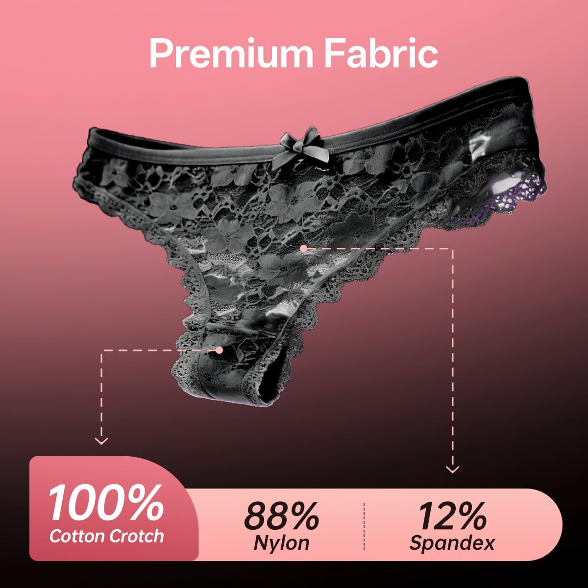 Relaxcare 5-Pack Lace Bikini Thongs for Women — image 6