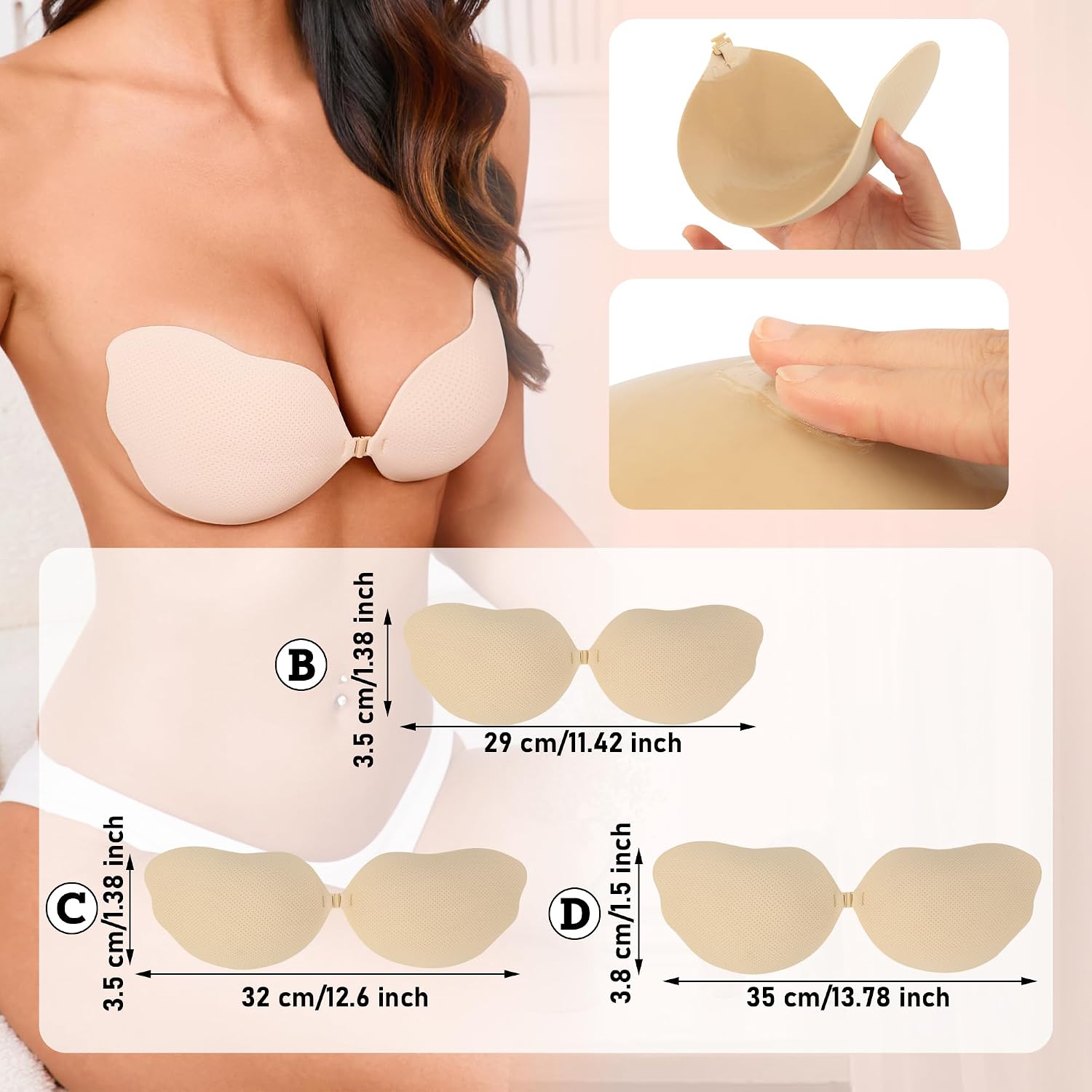 Hioffer Women Strapless Adhesive Push Up Bra — image 7